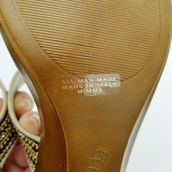 Toscanella Made in Italy Women's Mimma Natural Double Band Wedge Sandals NWOT - Picture 11 of 11